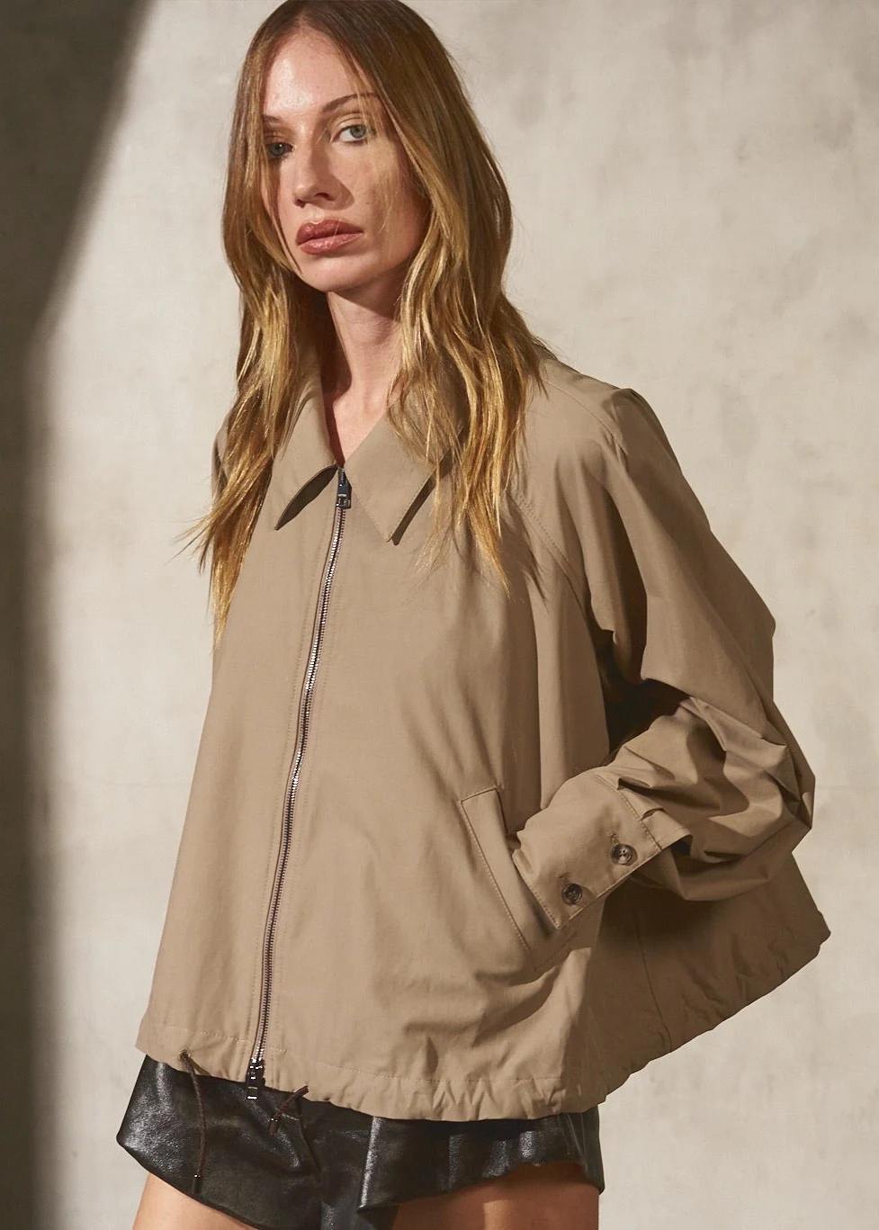 BLOUSON JACKET - Sand - Image 11