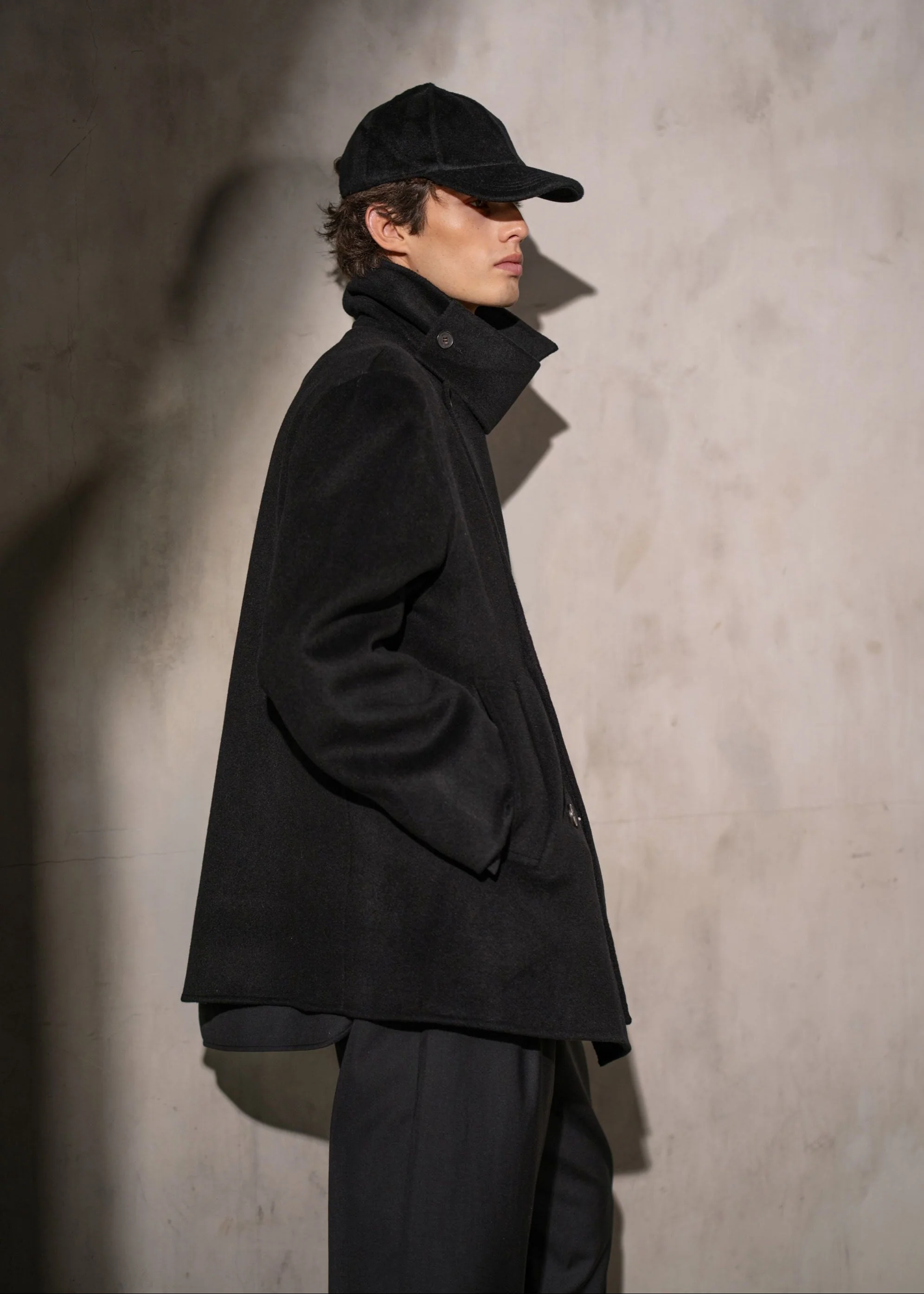 CASHMERE WOOL PEACOAT - Noir - Image 4