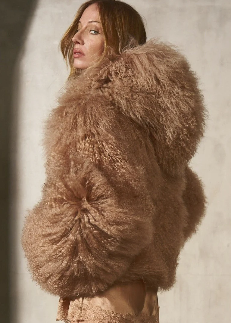 CROPPED HOODED MONGOLIAN - Rosewood - Image 5