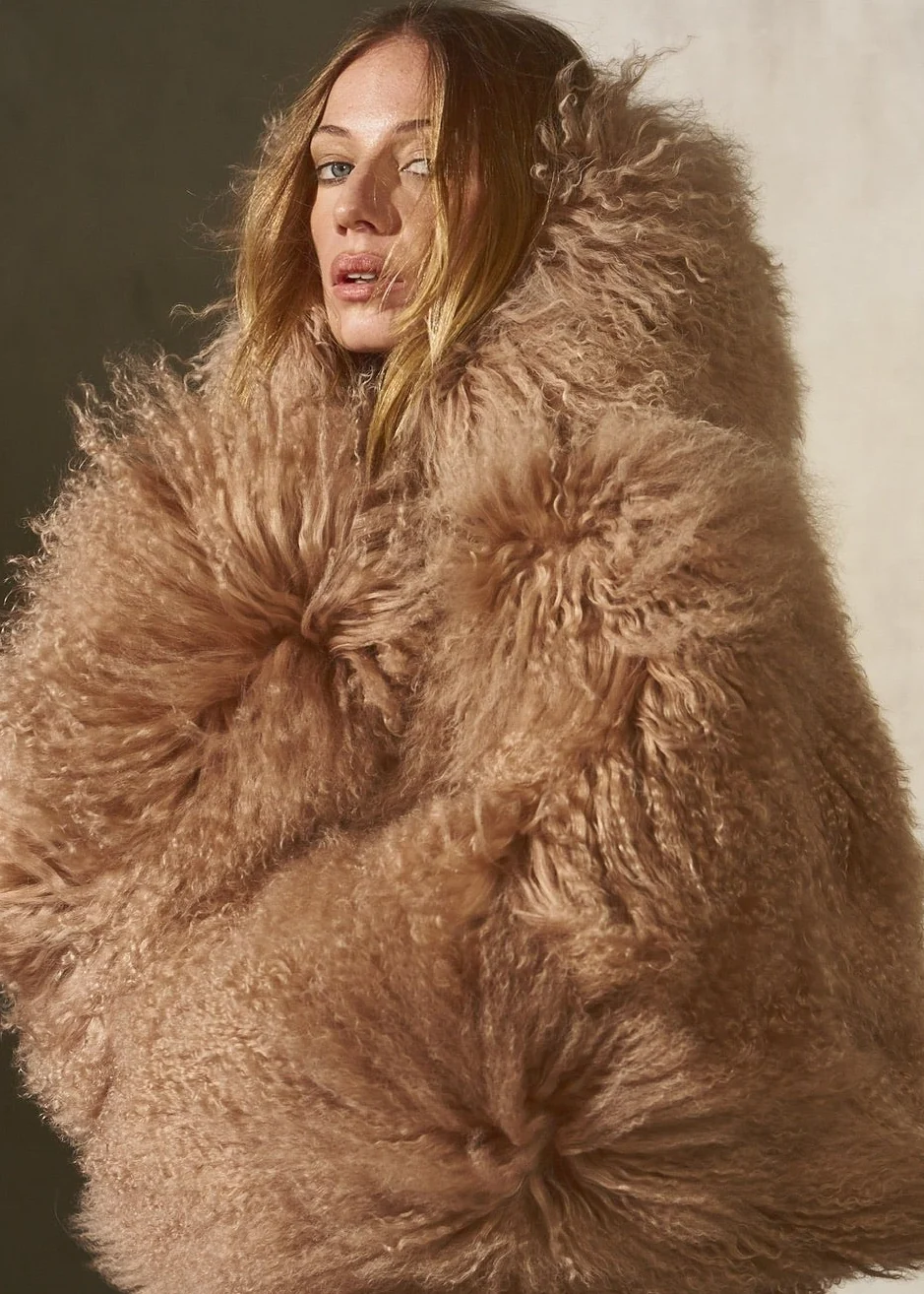 CROPPED HOODED MONGOLIAN - Rosewood - Image 9