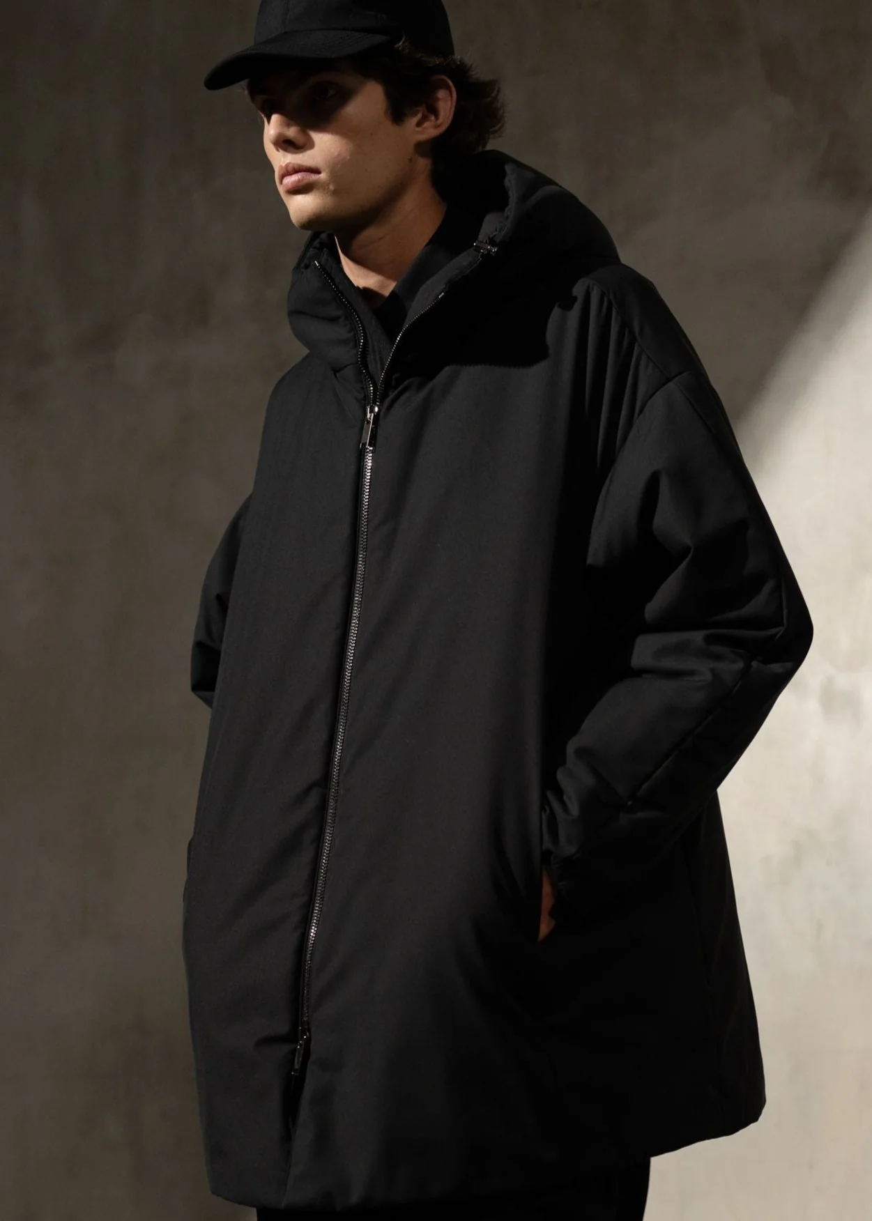 HOODED PUFFER PARKA - Noir - Image 4